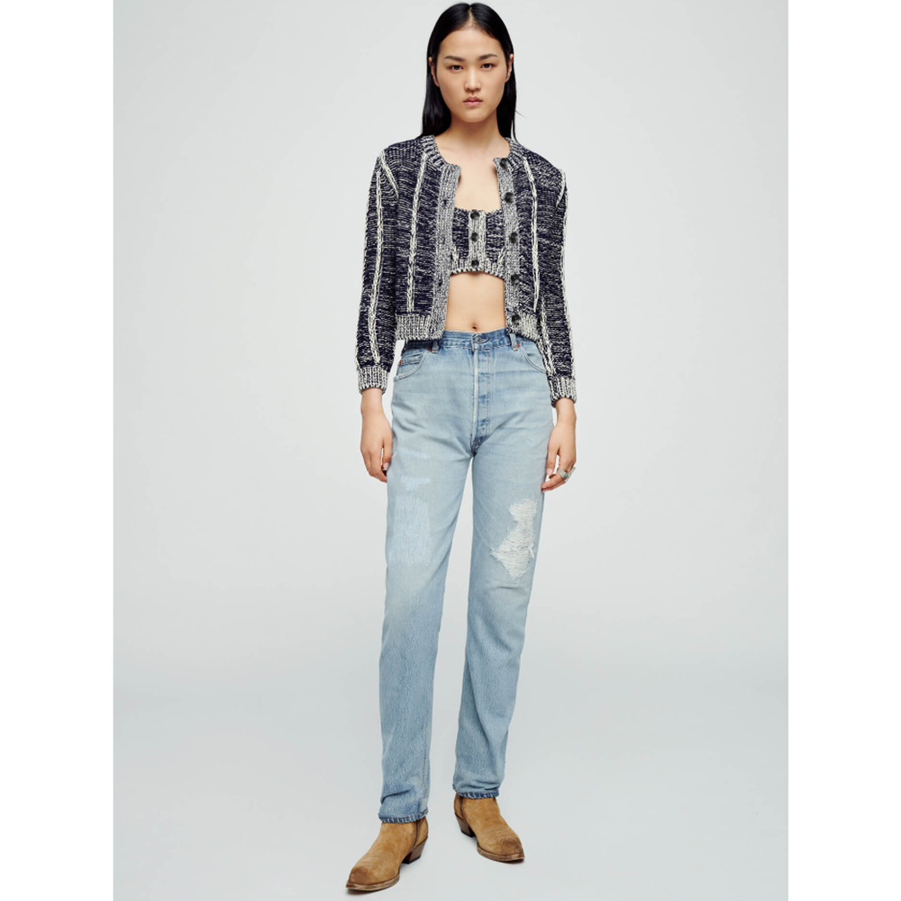 RE/DONE LEVIS Women's 27 70s Straight Indigo Ass Rip Denim Jeans $475 msrp I17-1